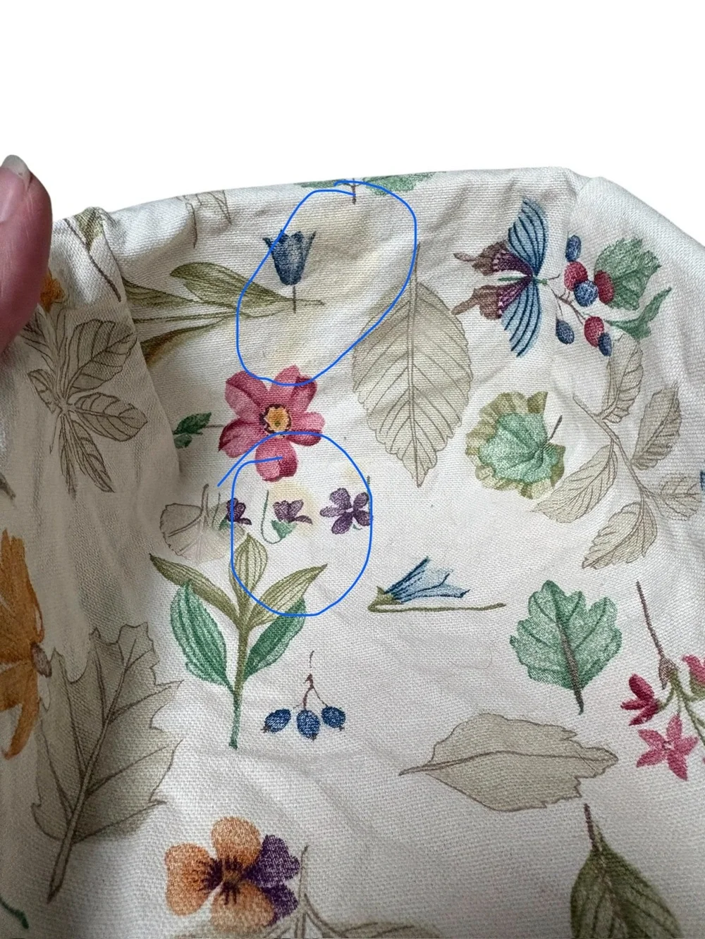 Vintage Longaberger Handwoven Basket with Floral Fabric Liner Storage Decor